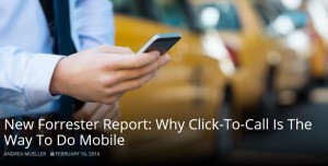 New Forrester Report: Why Click-To-Call Is The Way To Do Mobile. Consumers are using mobile to search, click and swipe, but they're also using their phones to have conversations. Click the image above to read the full article on Invoca Blog.