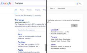 Google is testing a new Material Design layout for desktop searches. It seems the company is testing an updated look on desktop search. Click the image above to read the full article on The Verge.