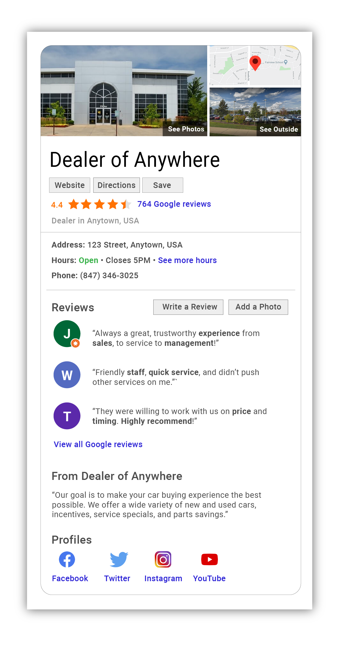 Google My Business Ideal Post Example